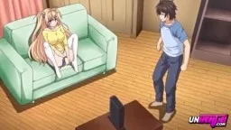 Heisses Hentai Babe befriedigt sich mit Playstation Controller